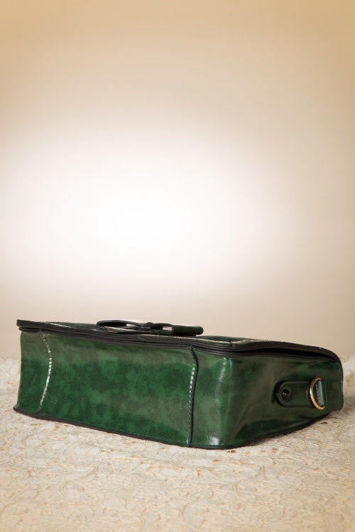 Banned Retro - 50s Antique Scandal Bag in Green Tartan 6