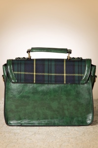 Banned Retro - 50s Antique Scandal Bag in Green Tartan 5