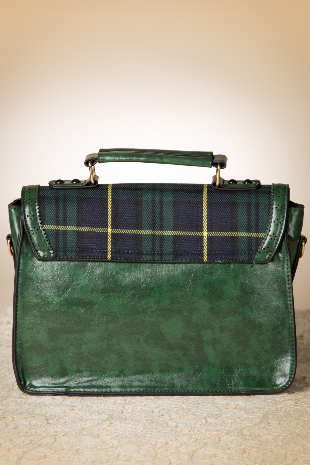 green tartan purse