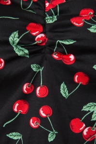 Bunny - Cherry Pop Swing Dress Années 50 en Noir 11