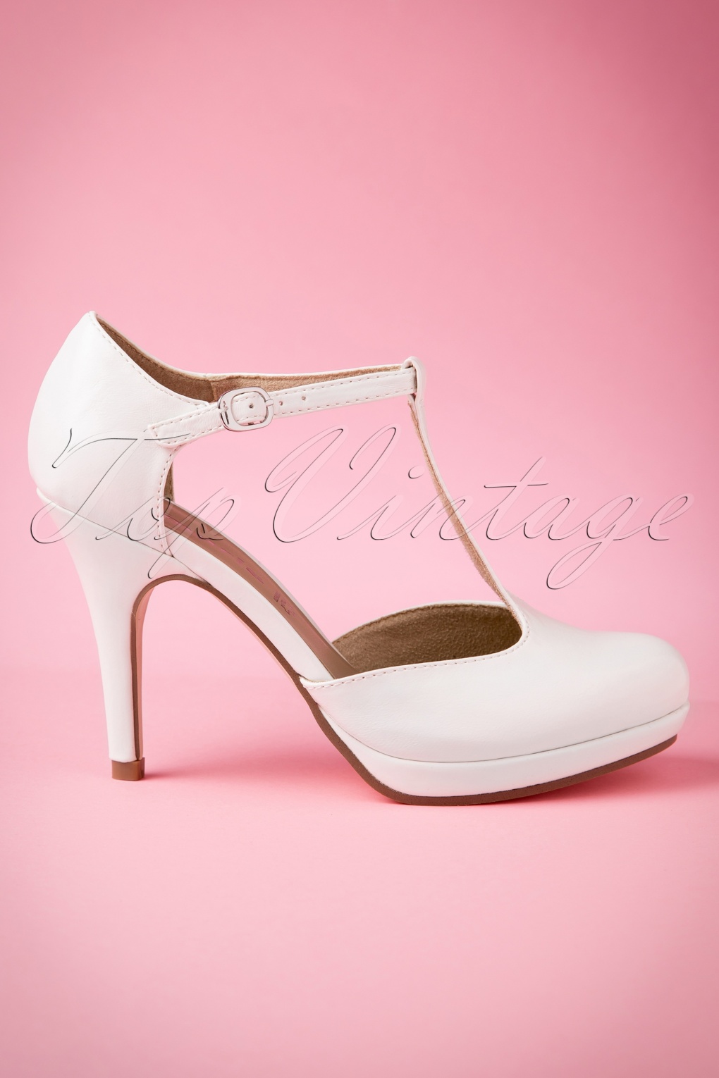 white t strap pumps