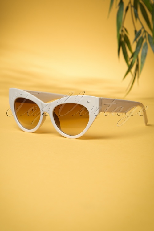 So Retro - Ida Retro-Sonnenbrille in Creme 2