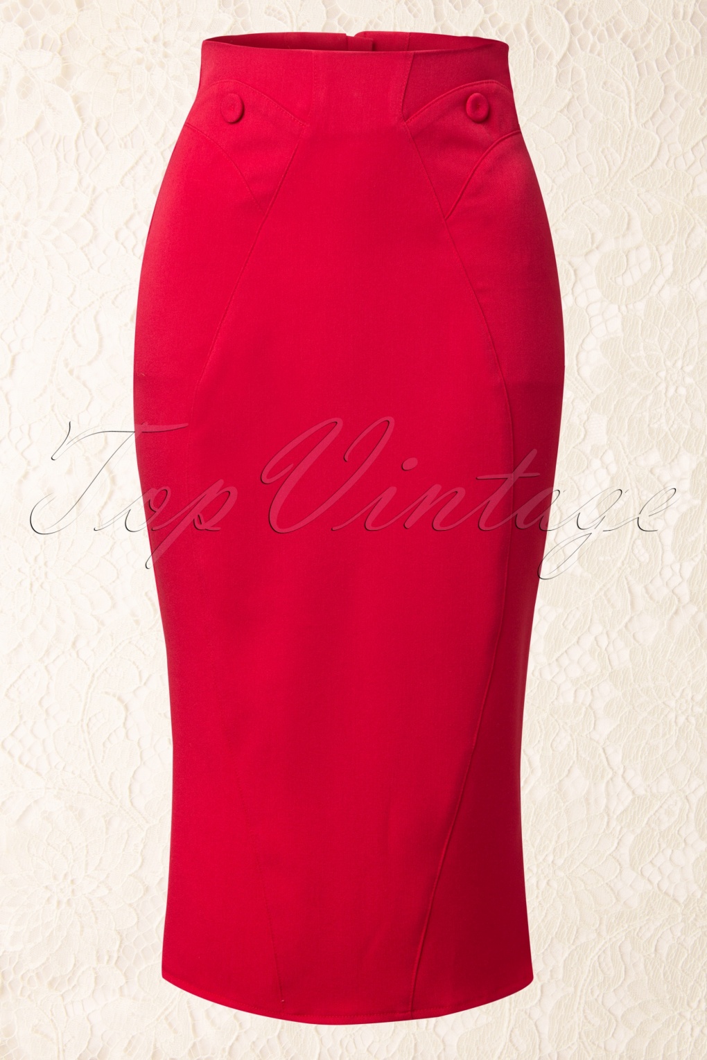 50s Agnes Rose Grand Pencil Skirt in Red