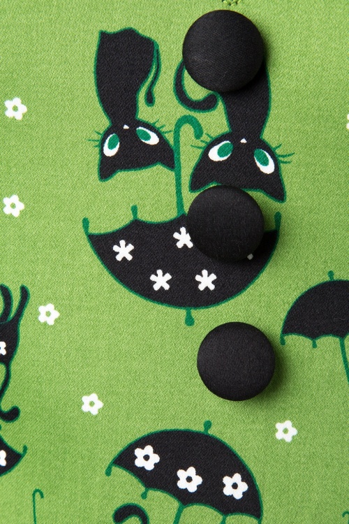 Vixen - Jade Cat Swingjurk in groen 6
