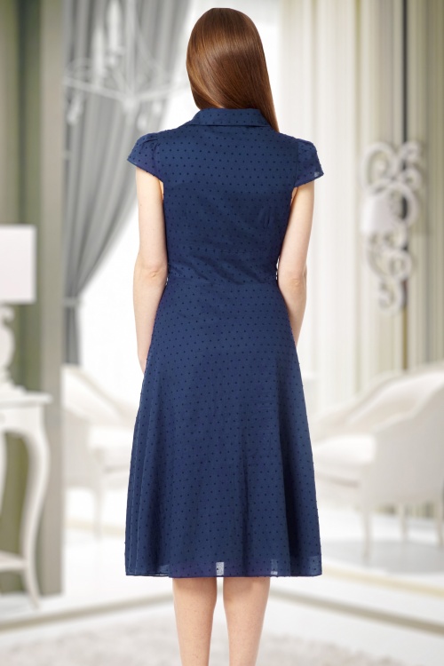 40s Provence Shirt Dress Long in Ink