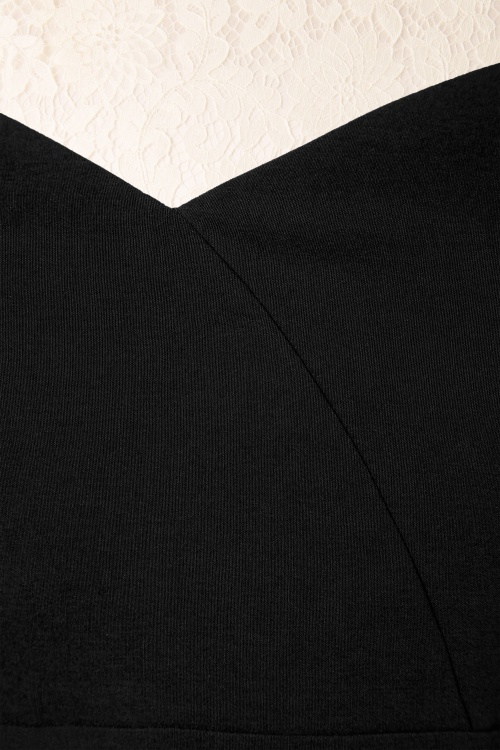 Collectif Clothing - 50s Regina Bengaline Pencil Dress in Black 6