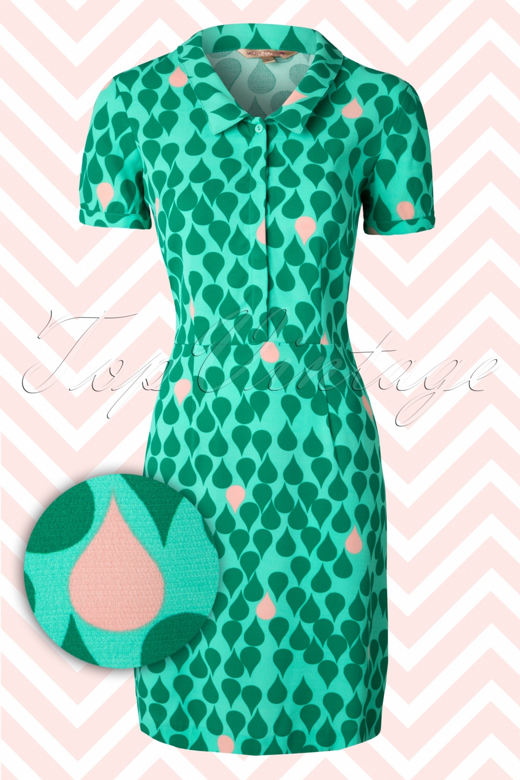 Uitgelezene 60s Pluvio Dress in Mint Green CH-53