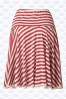60s Surf The Circle Madeira Striped Skirt in Red and Cream