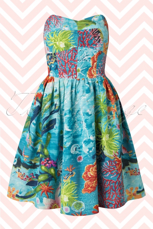 60s Bauxite Ocean Dress in Turquoise