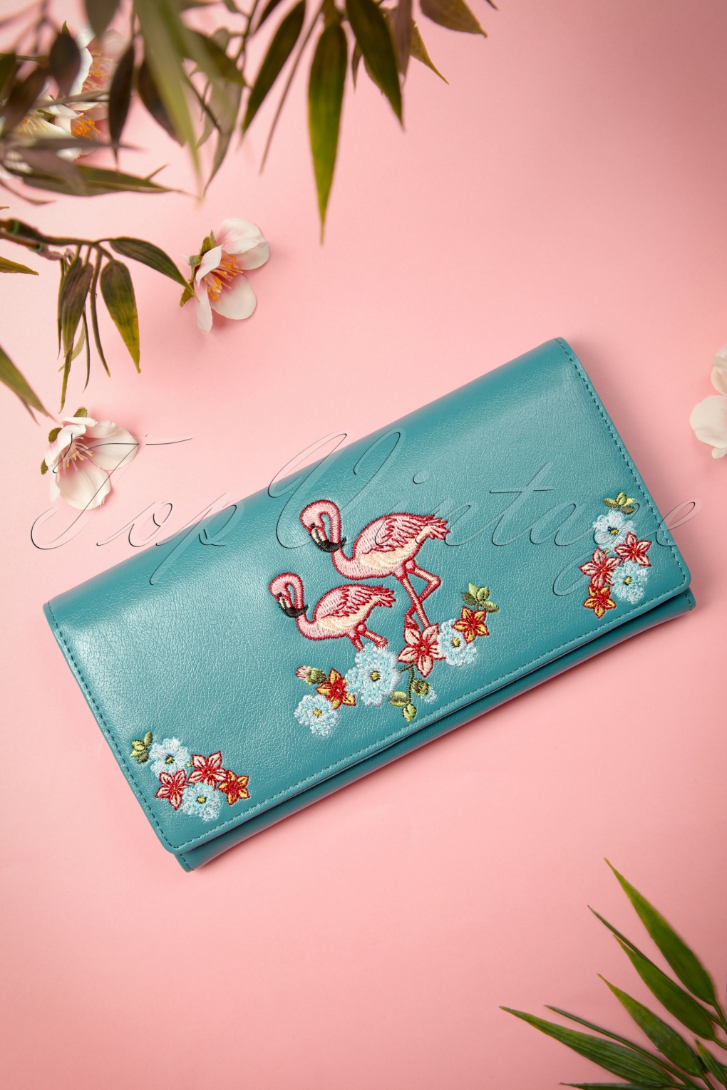 50s Flamingo Purse in Blue
