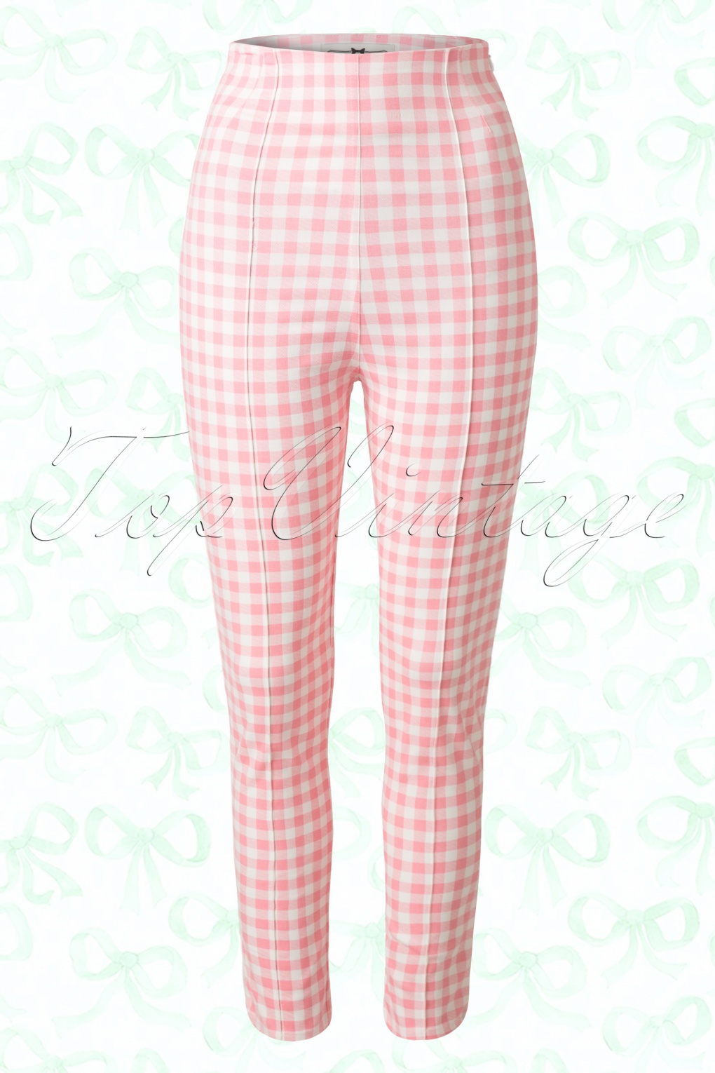 gingham trousers pink