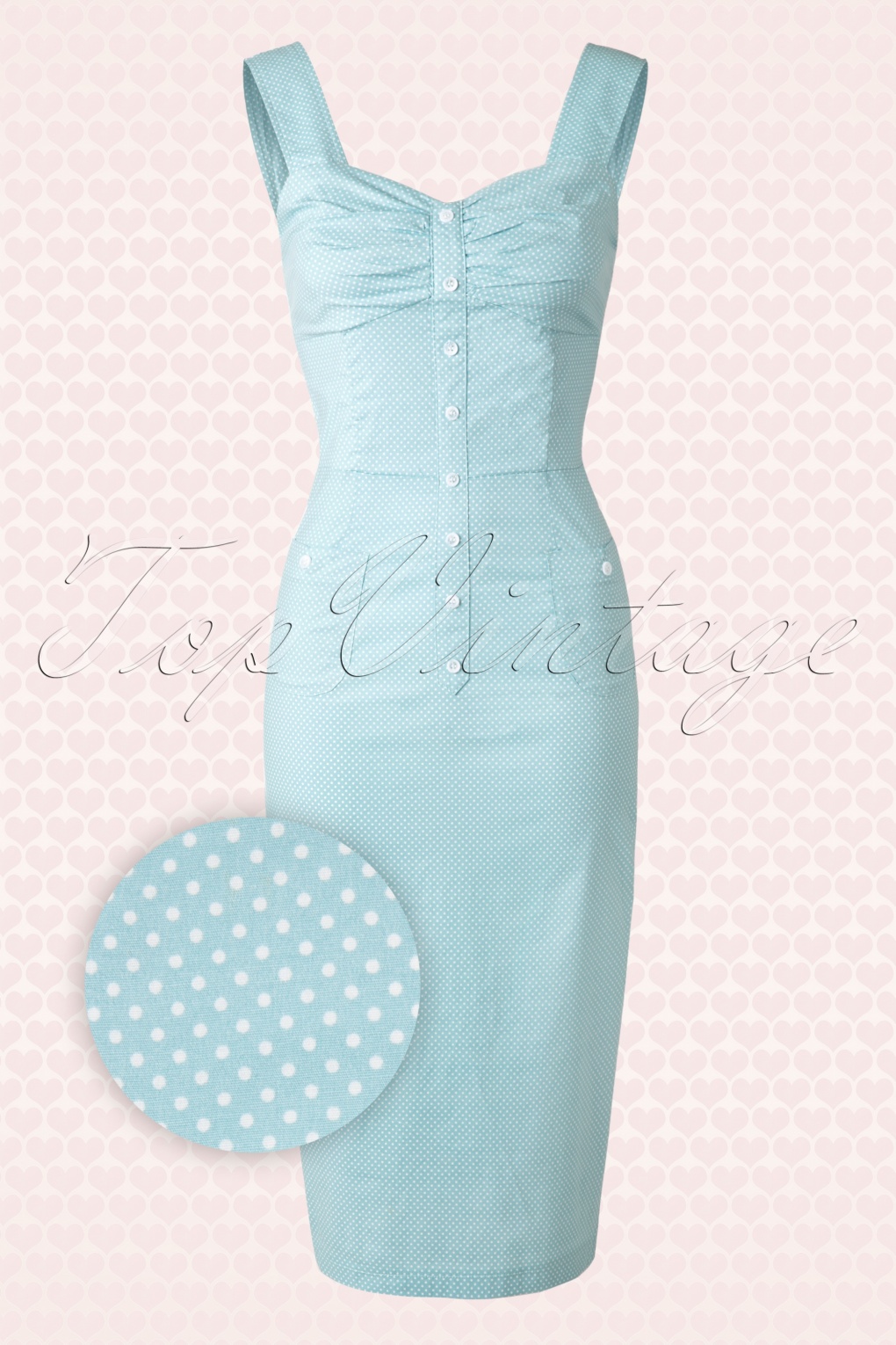 50s Adele Pencil Dress in Light Blue