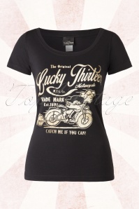 Lucky 13 - Catch Me If You Can T-Shirt Années 1950 en Noir