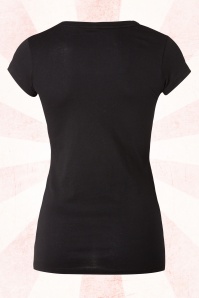 Lucky 13 - 50s Pin Up Queen T-Shirt in Black 3