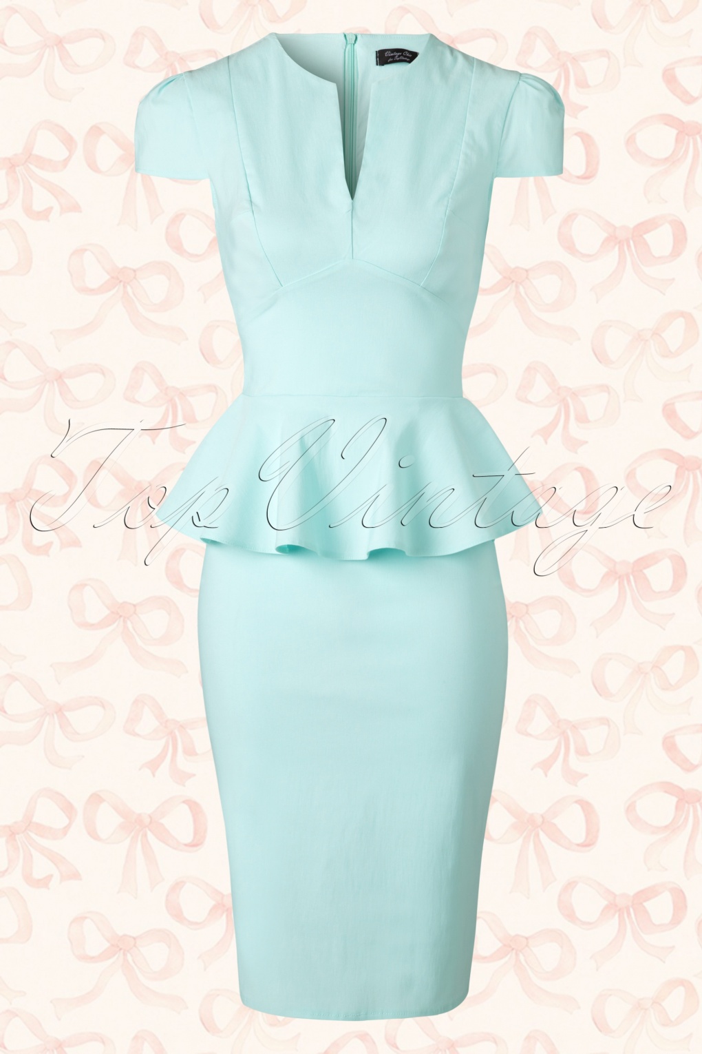 50s Carry Peplum Dress in Mint