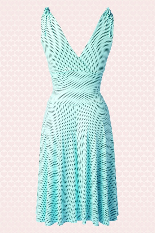 Vintage Chic for Topvintage - Griekse Pin Dots-jurk in lichtblauw 2