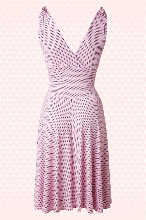 Vintage Chic for Topvintage - Grecian Pin Dots Dress Années 50 en Rose Clair 2