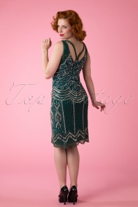 Frock and Frill - Ziegfeld Flapper-jurk in smaragdgroen 4