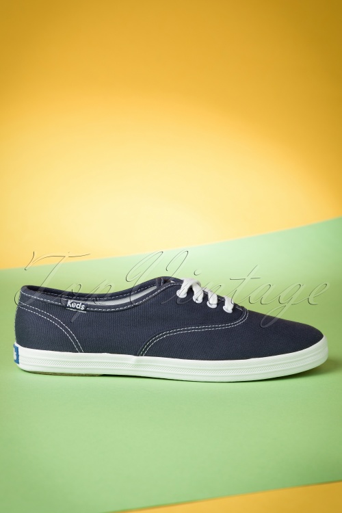 Keds - 50s Champion Core Text Sneakers in Navy 3