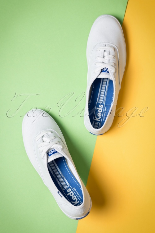 Keds - Champion Core-tekstsneakers in wit 2