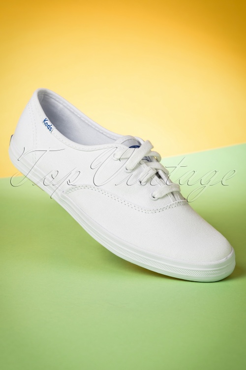 Keds - Champion Core Text Sneakers Années 50 en Blanc