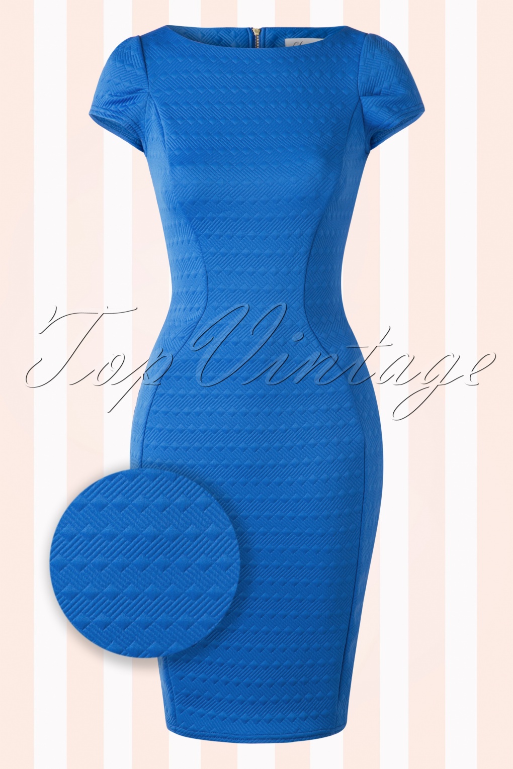 60s Jane Zip Pencil Dress in Royal Blue