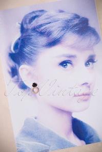 From Paris with Love! - Black Pearly Rose Earring en Doré 2