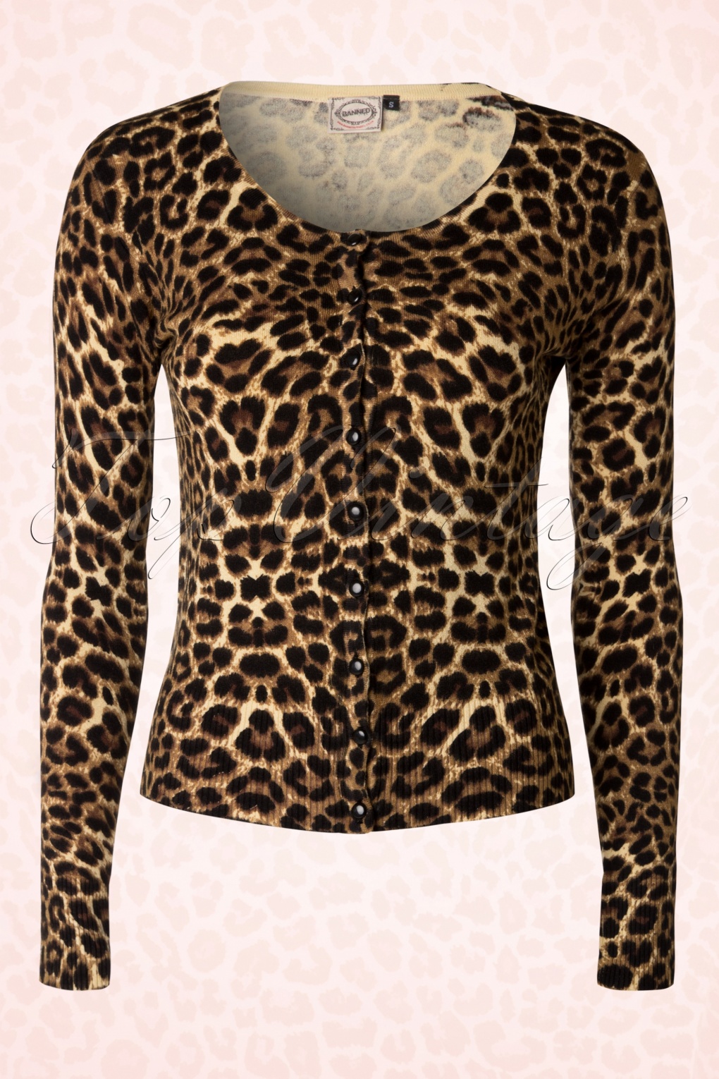 50s Crazy Love Cardigan with Leopard Print