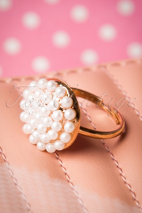  - Bouquet of Pearls Ring Années 50