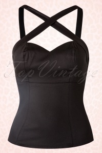 Pinup Couture - 50s Deadly Dames Vixen Top in Black 3