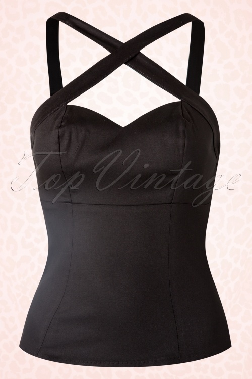 Pinup Couture - 50s Deadly Dames Vixen Top in Black 3
