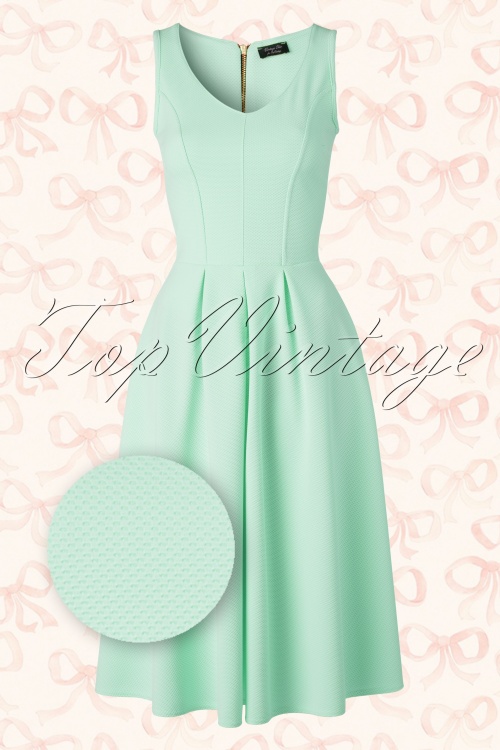 Hedendaags 50s Malibu Fit and Flare Dress in Mint LP-41