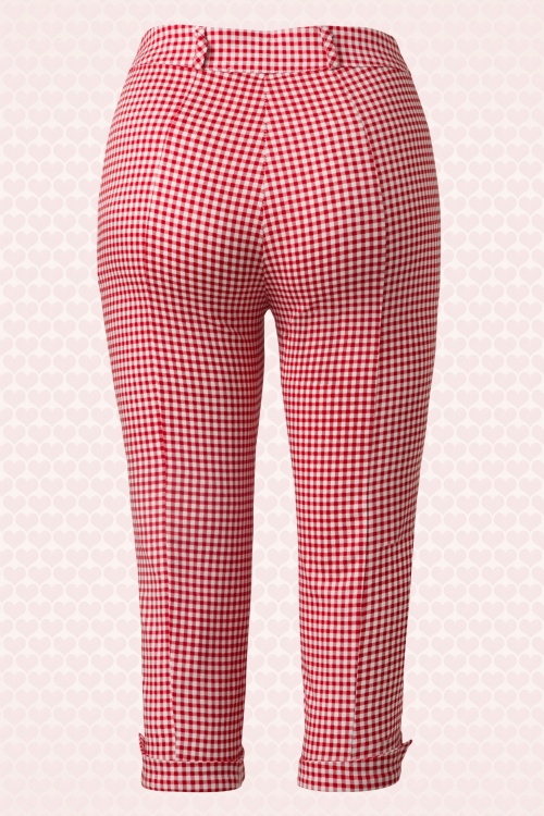 red and white gingham pants