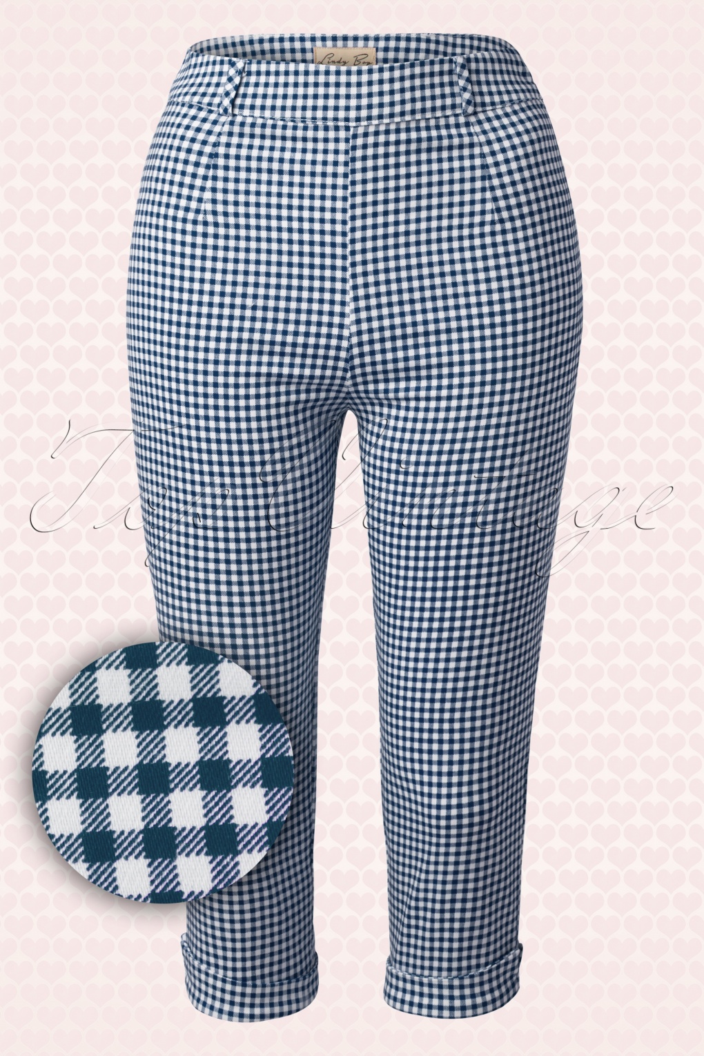 gingham pants blue