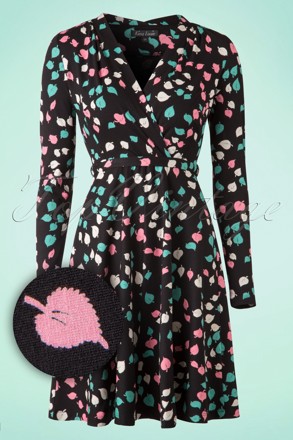 40s Lucille Foglie Dress in Black