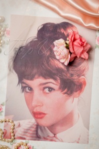Collectif Clothing - Pin-Up Double Hair Roses Clip Années 50 en Rose 2