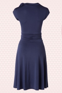 Retrolicious - Bridget Bombshell-jurk in marineblauw 5