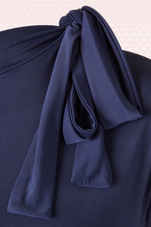Retrolicious - Bridget Bombshell-jurk in marineblauw 4