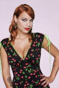 Pinup Couture - Anna Black Cherry dress  5