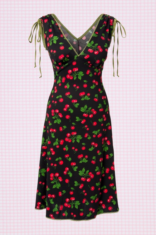 Pinup Couture - Anna Black Cherry dress  3