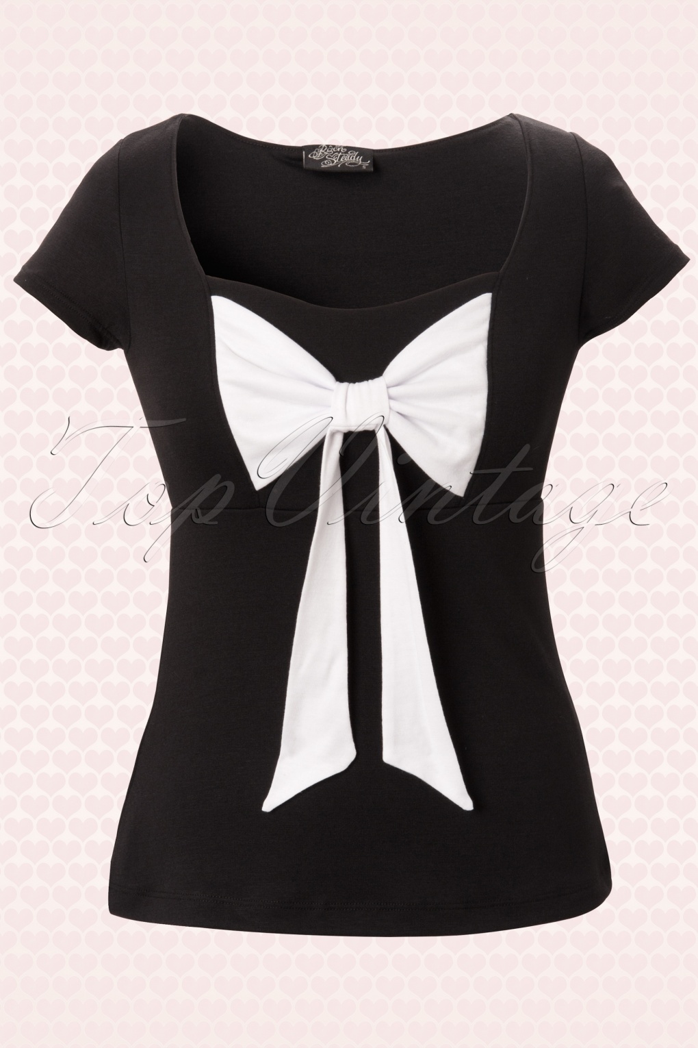 Sweetheart Bow Top Black