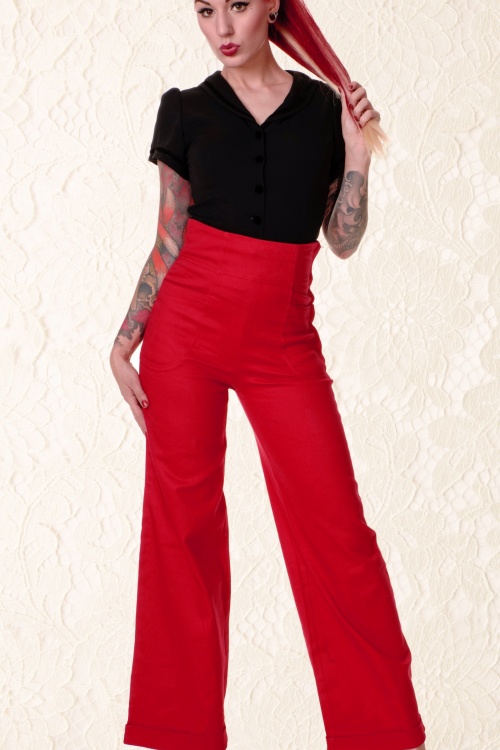 40s Franky Swing trousers red