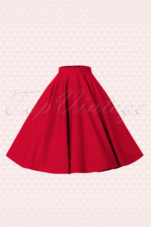 Bunny - 50s Paula Swing Skirt in Red 3
