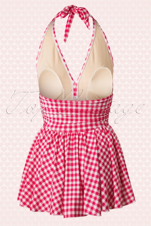 Esther Williams - Topvintage Exclusive ~ 50s Marilyn Swimdress in Raspberry Red Gingham 8