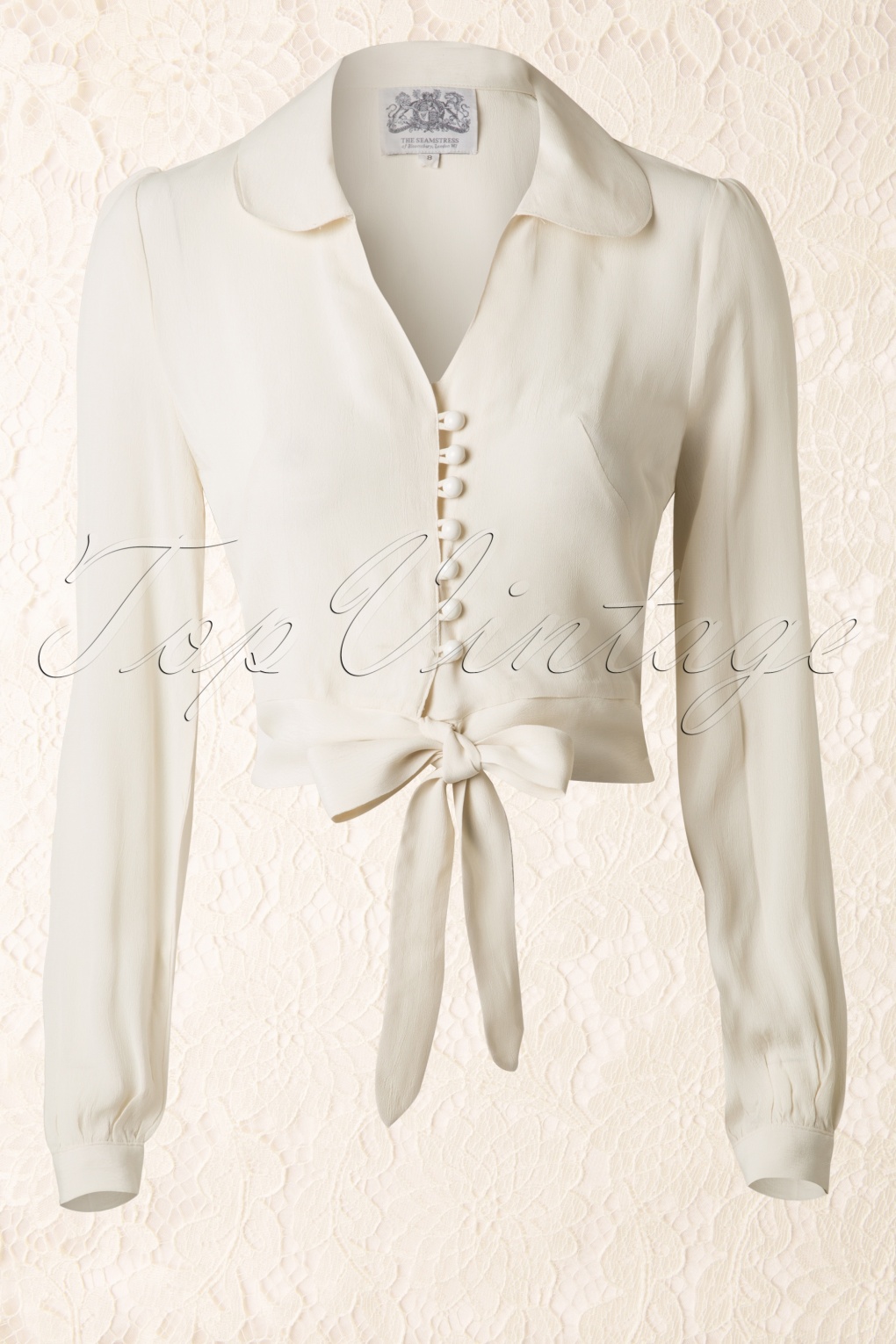 cream crepe blouse