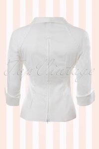 Pinup Couture - Lauren Top in White Sateen 9