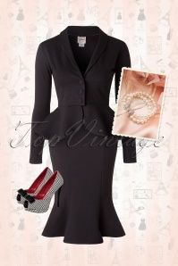 Heart of Haute - 50s Diva Suit Jacket in Black 10