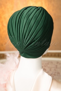 ZaZoo - 50s Sally Sateen Turban Hat in Green 3