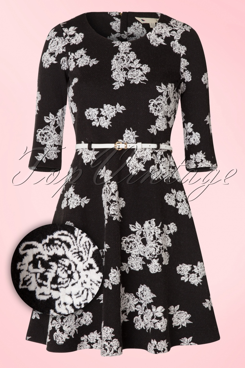 black and white rose dress