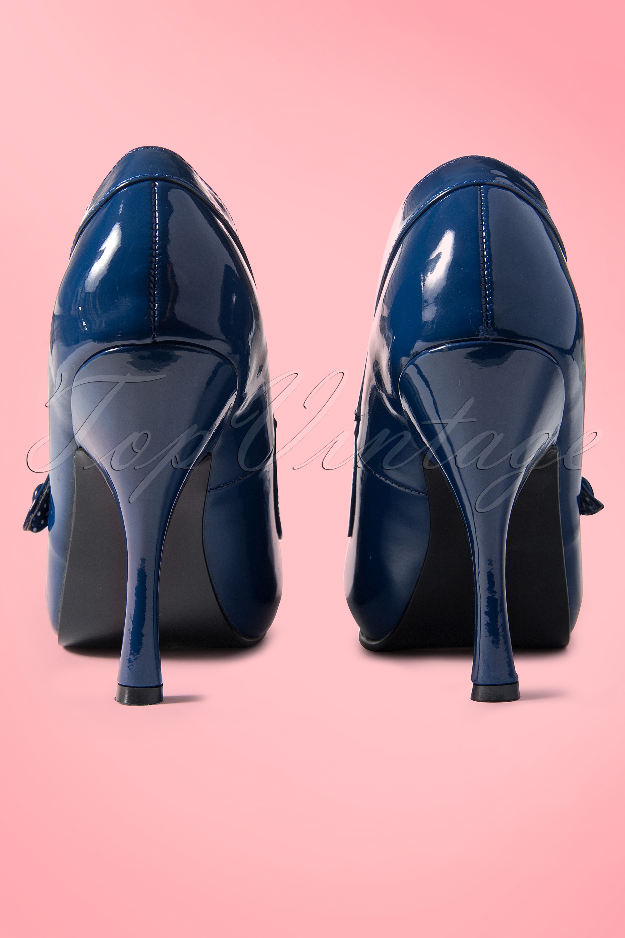 Pinup Couture - Cutiepie Mary Jane Navy platform lakpumps 6